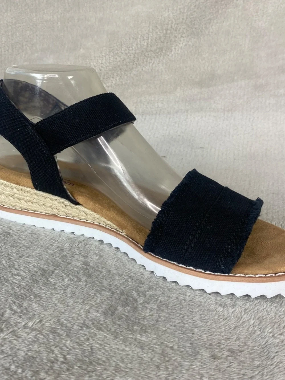 Skechers Bobs Desert Kiss Womens Sandal Size 9 Black Linen Slingback NEW - Picture 4 of 11